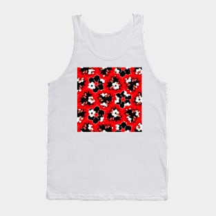 red pink black and white floral spring pattern Tank Top